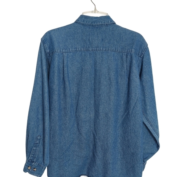 Vintage Cambridge Dry Goods Women's Large Denim Shirt Embroidered Teddy Bear EUC - Picture 5 of 11